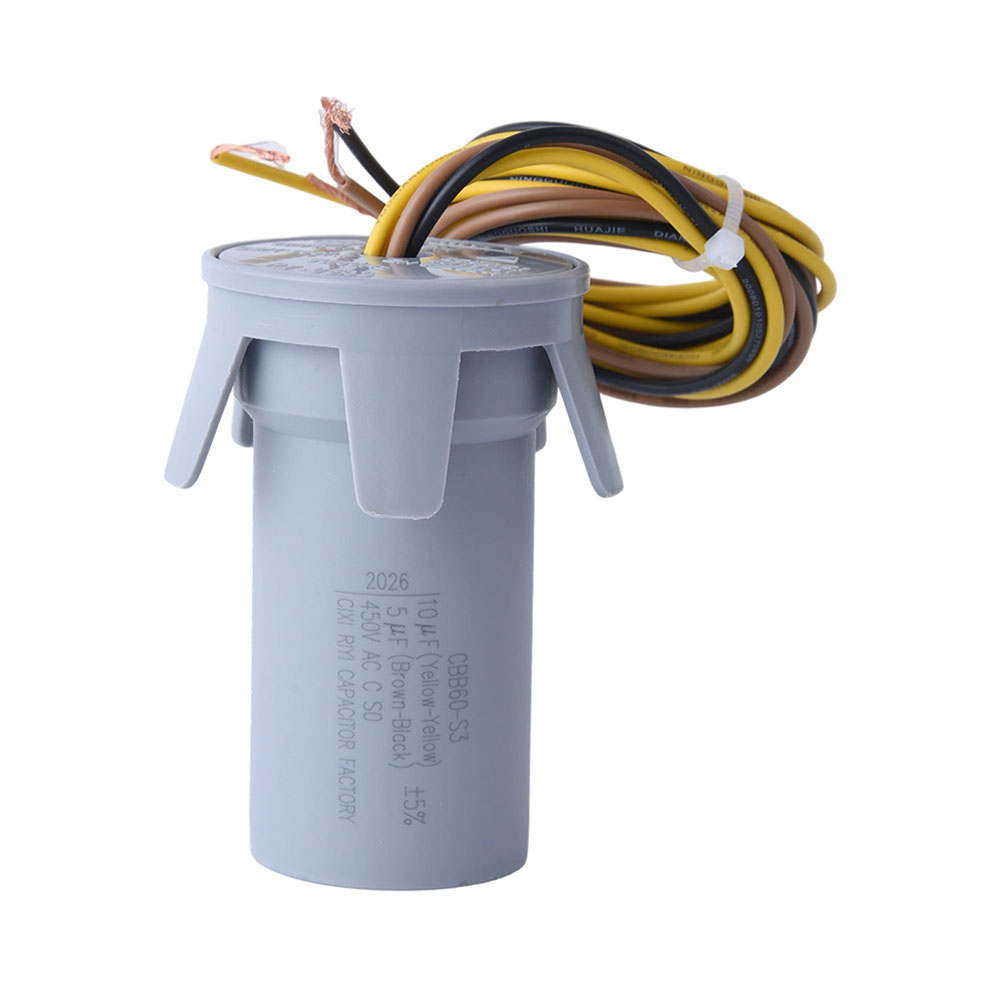 CBB60 10uF(Yellow-Yellow)/5uF(Brown-Black) 450V S0 CBB60 10uF(Yellow-Yellow)/5uF(Brown-Black) 450V S0